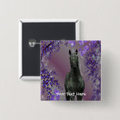 Fantasy Button für Schwarze Einhorn-Blume (Vorne & Hinten)