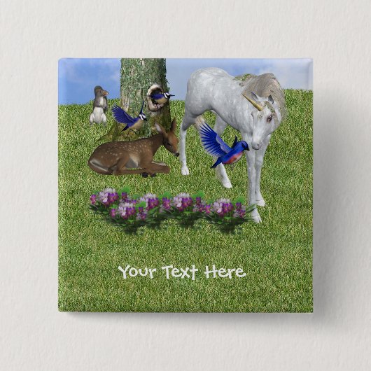 Fantasy Button für White Unicoron und Forest Frien (Vorderseite)