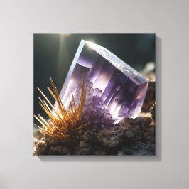 Fantasy Cacoxenite Amethyst Crystal Canvas Print Leinwanddruck