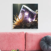 Fantasy Cacoxenite Amethyst Crystal Canvas Print Leinwanddruck (Insitu (Wohnzimmer))