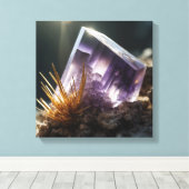 Fantasy Cacoxenite Amethyst Crystal Canvas Print Leinwanddruck (Insitu (Holzboden))