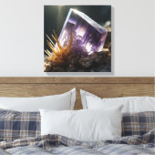 Fantasy Cacoxenite Amethyst Crystal Canvas Print Leinwanddruck (Insitu (Schlafzimmer))