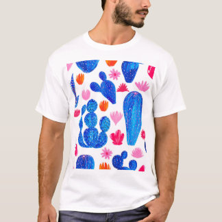 Fantasy Cacti: Dekoratives Nahtloses Muster. T-Shirt