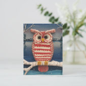 Fantasy Candycane Owl Postkarte (Stehend Vorderseite)