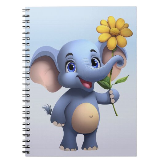 Fantasy Cartoon Elephant Notebook 6,5 x 8,75 Zoll Notizblock (Vorderseite)