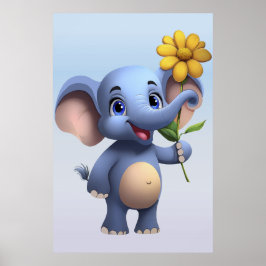 Fantasy Cartoon Elephant Poster