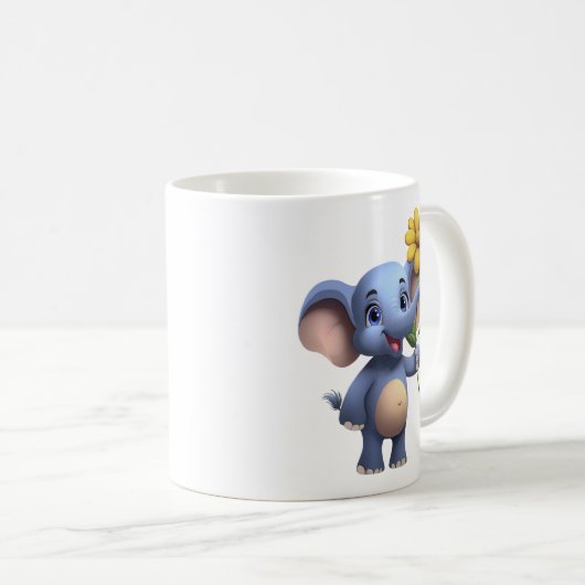 Fantasy Cartoon Elephant Tasse (VorderseiteRechts)