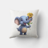Fantasy Cartoon Elephant Throw Kissen (Rückseite)