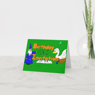 Fantasy Cartoon Geburtstag Einladung mit Zauberer