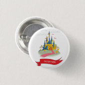 Fantasy Castle Benutzerdefinierter Text Button (Vorne & Hinten)