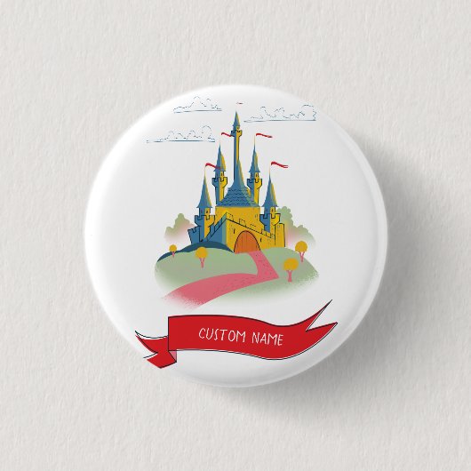 Fantasy Castle Benutzerdefinierter Text Button (Vorderseite)