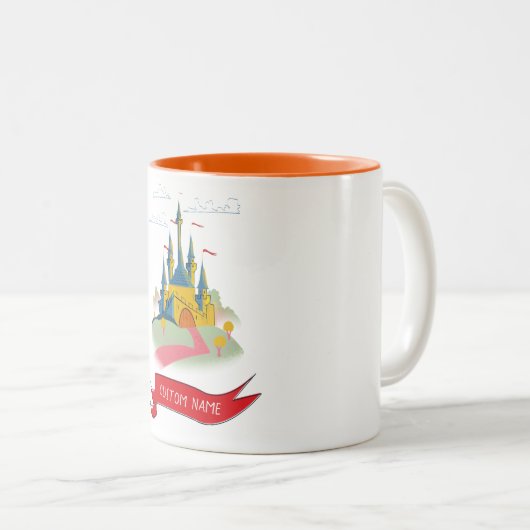 Fantasy Castle Benutzerdefinierter Text Zweifarbige Tasse (VorderseiteRechts)