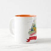Fantasy Castle Benutzerdefinierter Text Zweifarbige Tasse (Vorderseite Links)