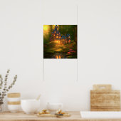 Fantasy Castle Bezaubernde Festung Kunst, Dichtung Poster (Küche)