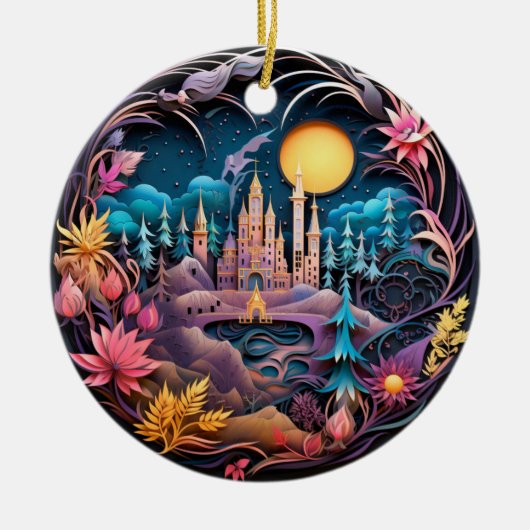 Fantasy Castle Deco, gepflegt Keramik Ornament (Vorne)