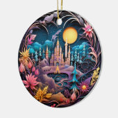 Fantasy Castle Deco, gepflegt Keramik Ornament (Links)