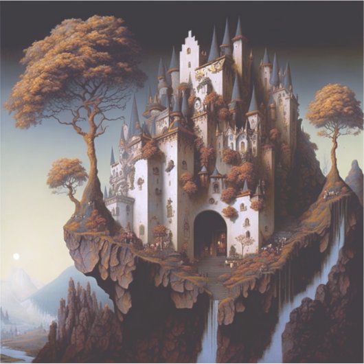 Fantasy Castle Fantasy Art Sticker (Vorderseite)