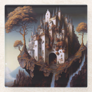 Fantasy Castle Fantasy Kunst, Dichtung und Musik U Glasuntersetzer