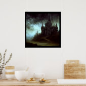 Fantasy Castle Furchteinflößende Landschaft 1 Poster (Küche)