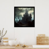 Fantasy Castle Furchteinflößende Landschaft 2 Poster (Küche)