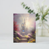 Fantasy Castle Garden Postkarte (Stehend Vorderseite)