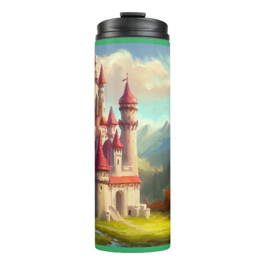 Fantasy Castle Happy Landschaft 1 Thermosbecher (Vorderseite)