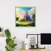 Fantasy Castle Happy Landschaft 2 Poster (Heimbüro)