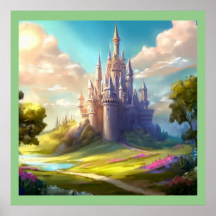 Fantasy Castle Happy Landschaft 2 Poster