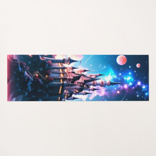 Fantasy Castle Individuelle Name Doppelseitig Yogamatte (Rückseite (Horizontal))