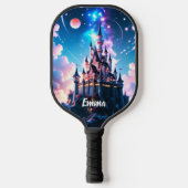 Fantasy Castle Individuelle Name Text Pickleball Schläger (Vorderseite)