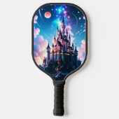 Fantasy Castle Individuelle Name Text Pickleball Schläger (Rückseite)