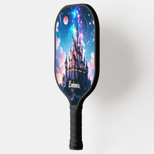 Fantasy Castle Individuelle Name Text Pickleball Schläger (Links)