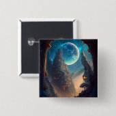 Fantasy Castle Landschaft Button (Vorne & Hinten)