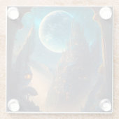 Fantasy Castle Landschaft Glasuntersetzer (Rückseite)