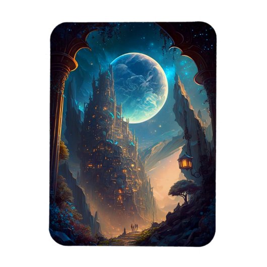 Fantasy Castle Landschaft Magnet (Vertikal)