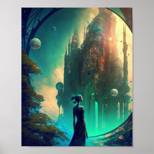 Fantasy Castle Landschaft Poster (Vorne)