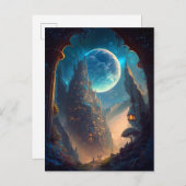 Fantasy Castle Landschaft Postkarte (Vorne/Hinten)