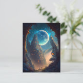 Fantasy Castle Landschaft Postkarte (Stehend Vorderseite)