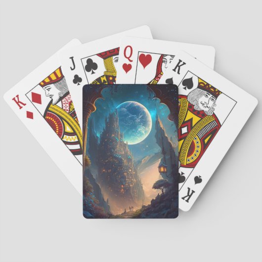 Fantasy Castle Landschaft Spielkarten (Rückseite)