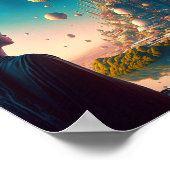 Fantasy Castle Landschaftsbild Poster (Ecke)