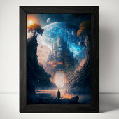Fantasy Castle Landschaftsbild Poster