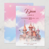 Fantasy Castle Märtale Geburtstag Einladung (Vorne/Hinten)
