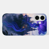 Fantasy Castle mit leuchtender Lila Blume - Magica Case-Mate iPhone Hülle (Rückseite (Horizontal))