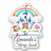 Fantasy Castle personalisiertes Kind Aufkleber (Vorderseite)