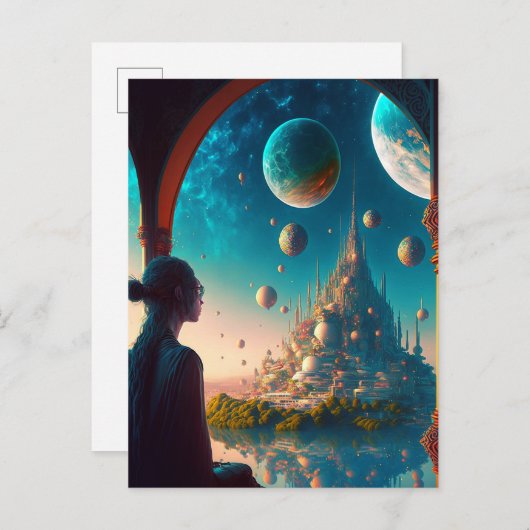 Fantasy Castle Postcard Postkarte (Vorne/Hinten)