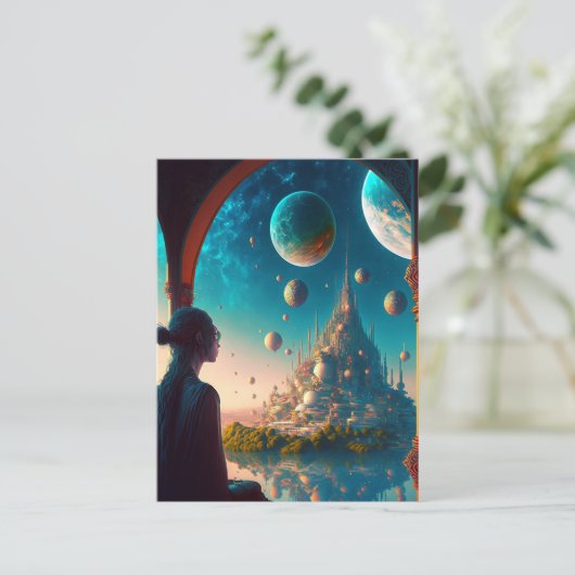 Fantasy Castle Postcard Postkarte (Stehend Vorderseite)