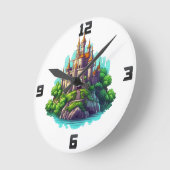 Fantasy Castle Runde Wanduhr (Winkel)