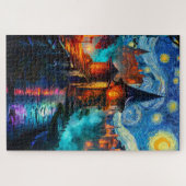 Fantasy Castle Starry Night Magical Painting Puzzle (Horizontal)