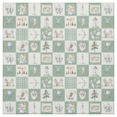 Fantasy castle with dragons and knights baby boy stoff (Muster)