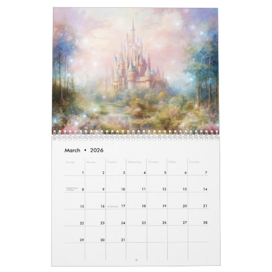Fantasy Castles in Abstract Style Kalender (Mär 2026)